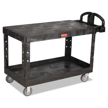 Rubbermaid® Commercial Heavy-duty 2-shelf Utility Cart, Tpr Casters, 25.25w X 54d X 36h, Black freeshipping - TVN Wholesale